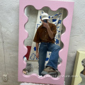 Espelho ondulado espelho inteiro espelho montado na parede